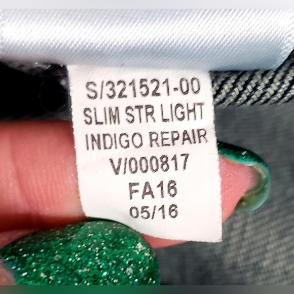 GAP 1969 Indigo Destructed/Repaired Stretch Slim Fit Jeans - 36x32 - Picture 4 of 14